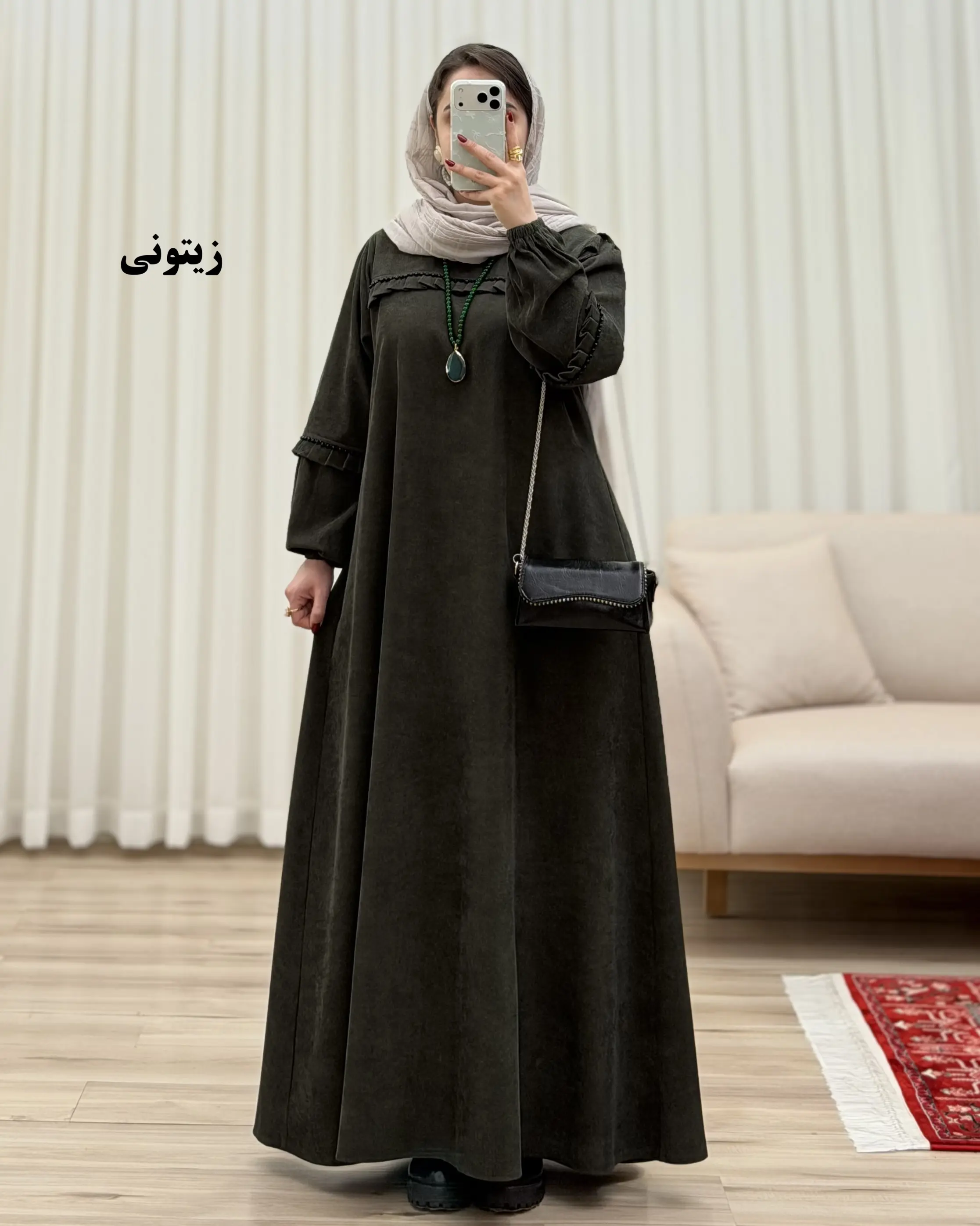 مانتو عبایی کبریتی مدل سنگدوزی